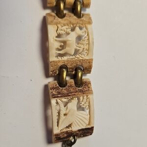 Black Forest Carved Antler Bracelet